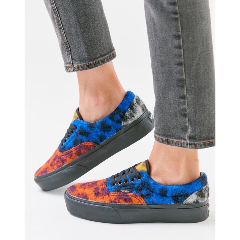 Vans Era Platform Fuzzy Leopard Sneaker Slip On